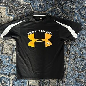 Under Armour Black and Yellow Wake Forest Men's Tee